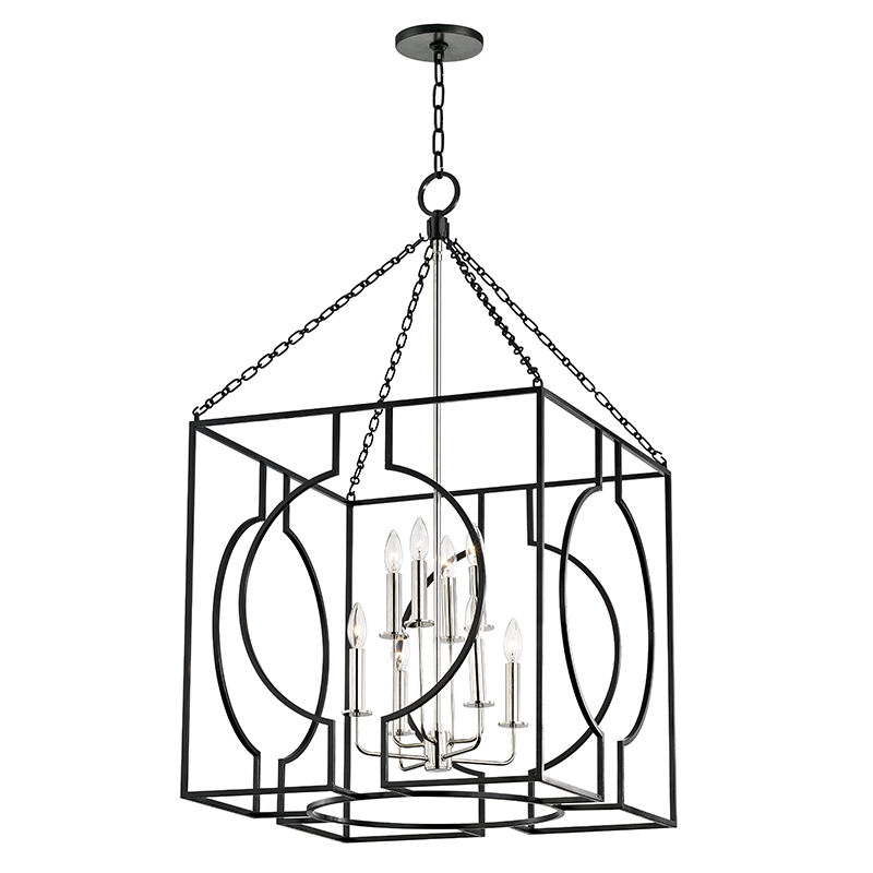 Octavio Pendant 43" - Aged Iron Polished Nickel Combo