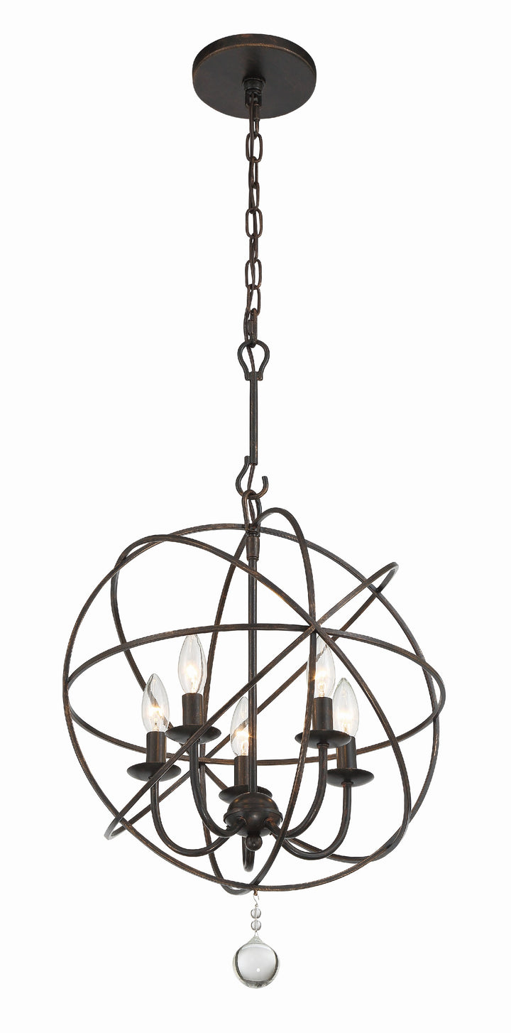 Crystorama Solaris 5 Light Black Mini Chandelier