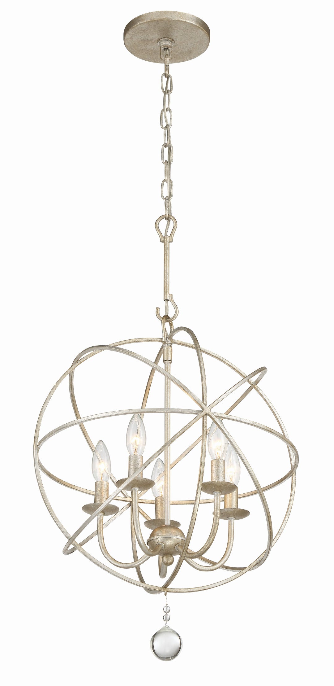 Crystorama Solaris 5 Light Black Mini Chandelier