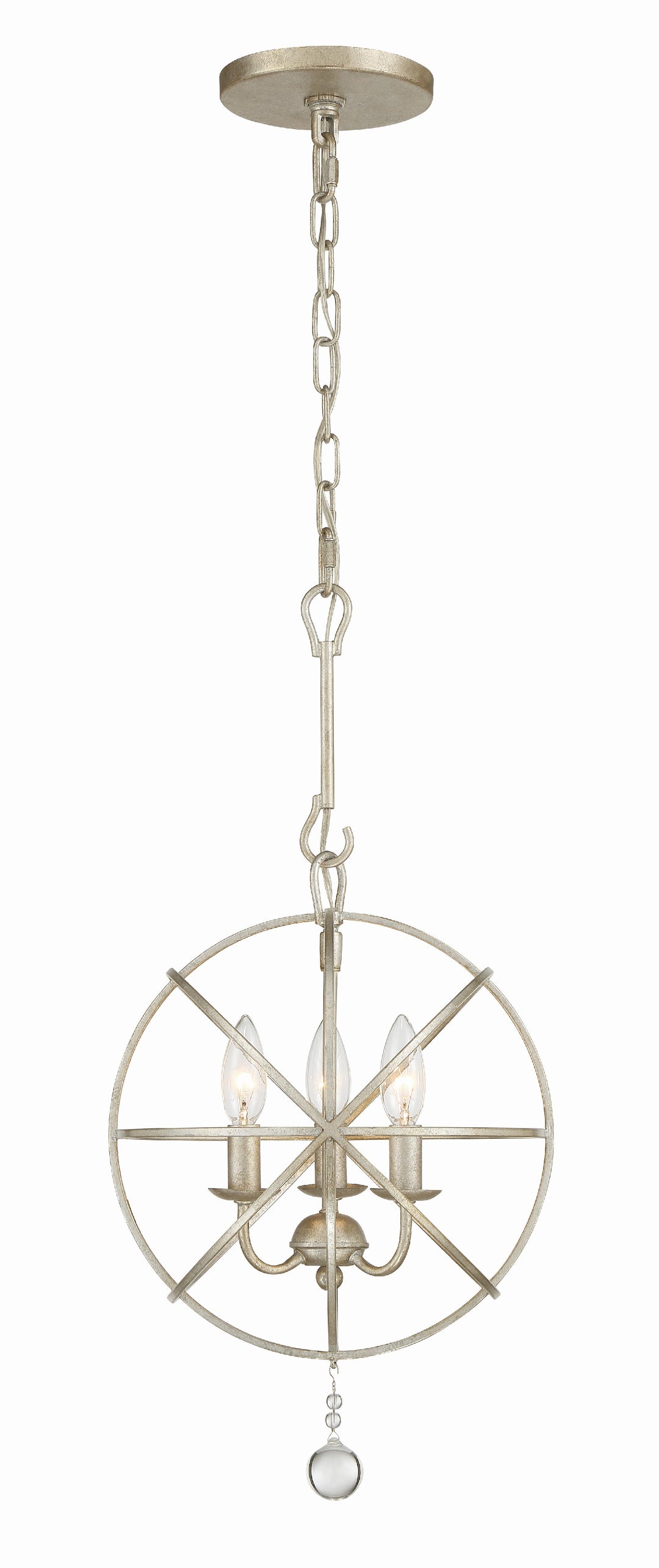 Crystorama Solaris 3 Light Black Mini Chandelier