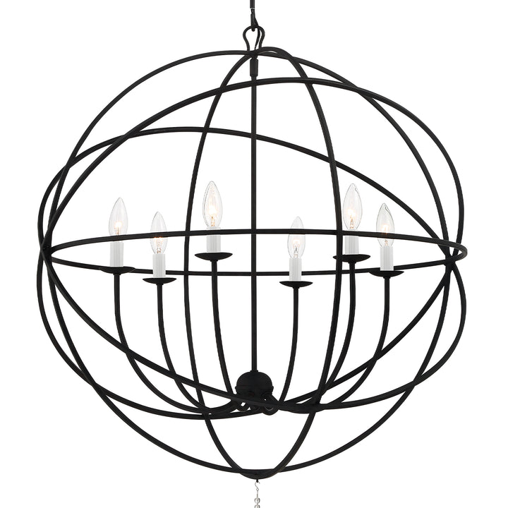 Crystorama Solaris 6 Light Black Chandelier