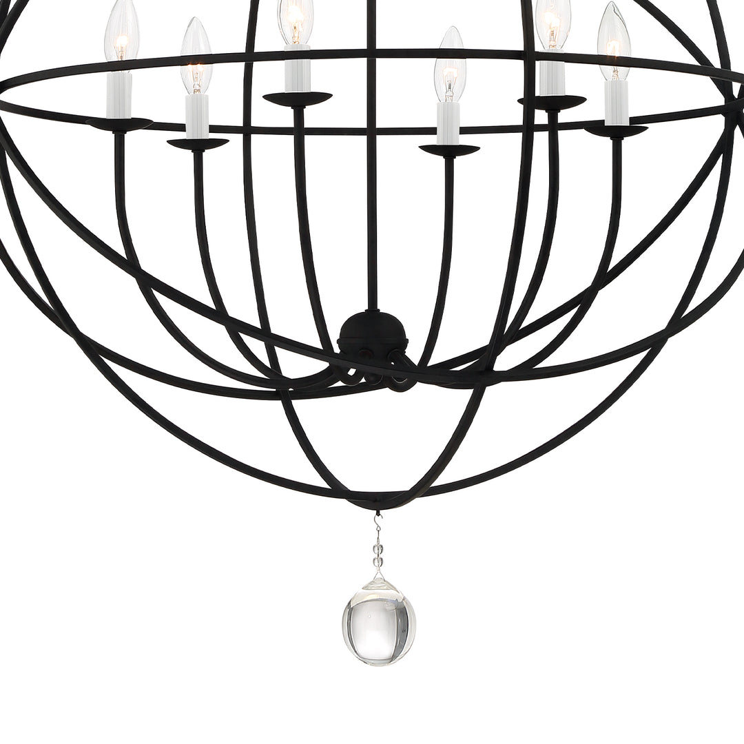 Crystorama Solaris 6 Light Black Chandelier