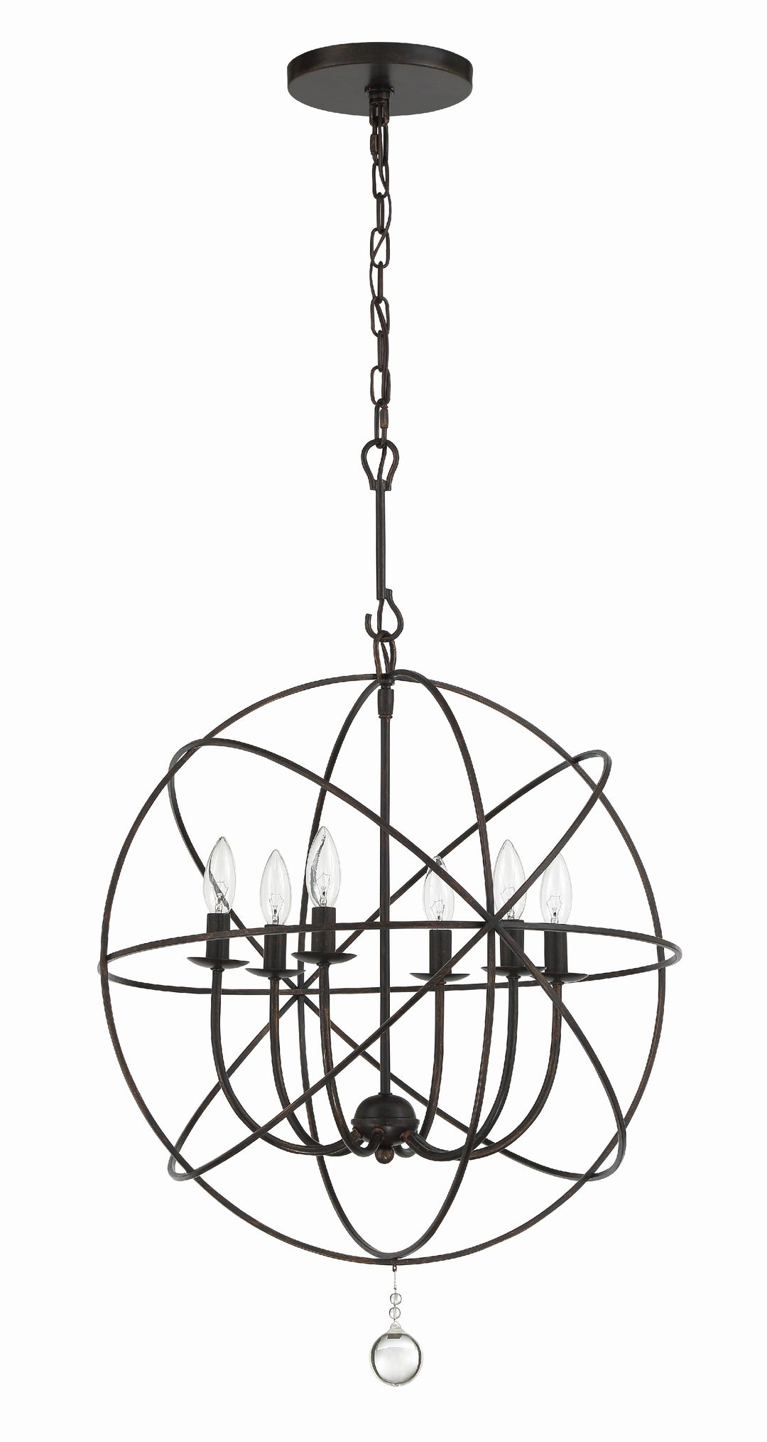 Crystorama Solaris 6 Light Black Chandelier