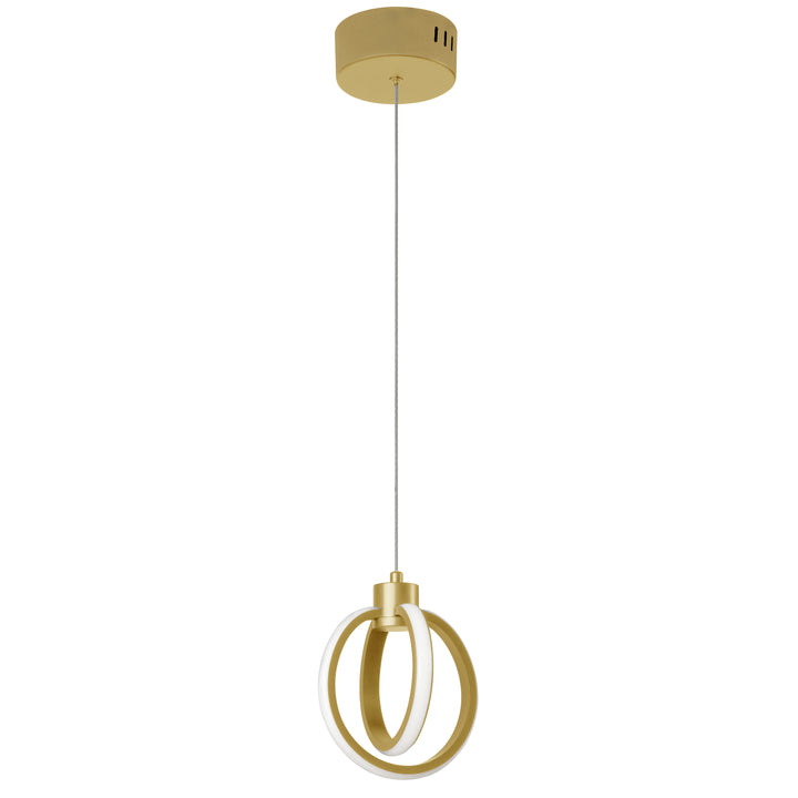 Dainolite 14W Pendant, Aged Brass with White Silicone Diffuser