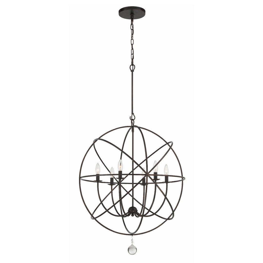 Solaris 6 Light Black Sphere Chandelier