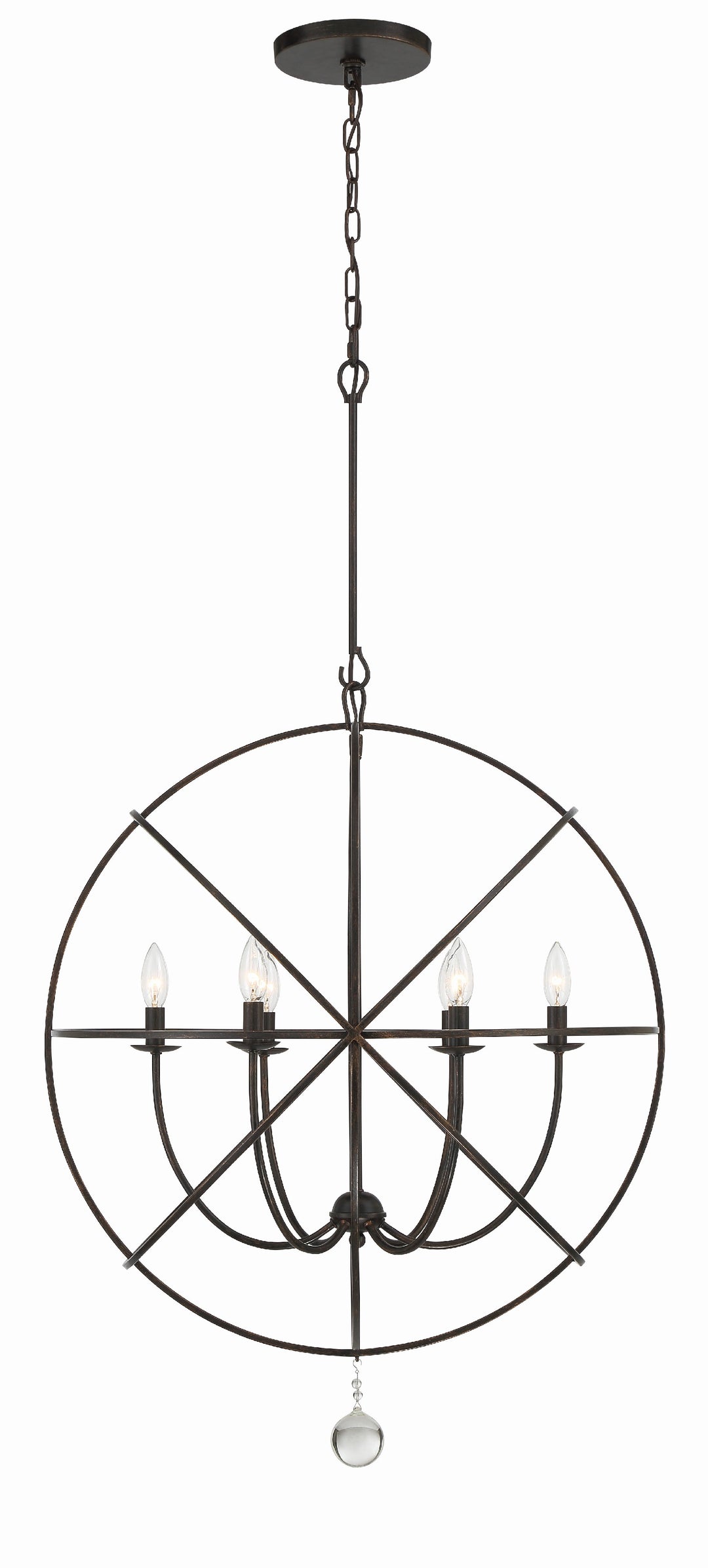 Crystorama Solaris 6 Light Black Sphere Chandelier