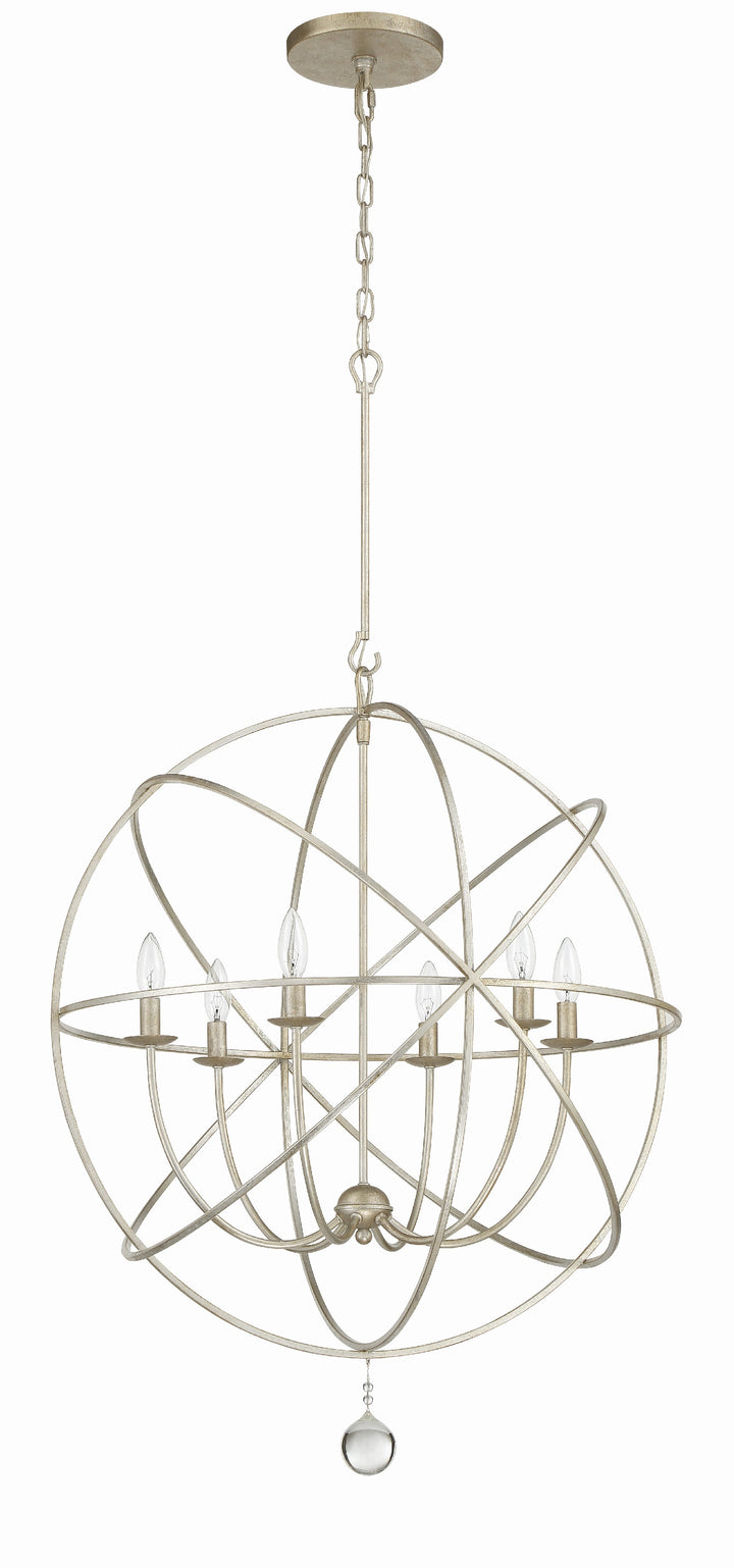 Crystorama Solaris 6 Light Black Sphere Chandelier