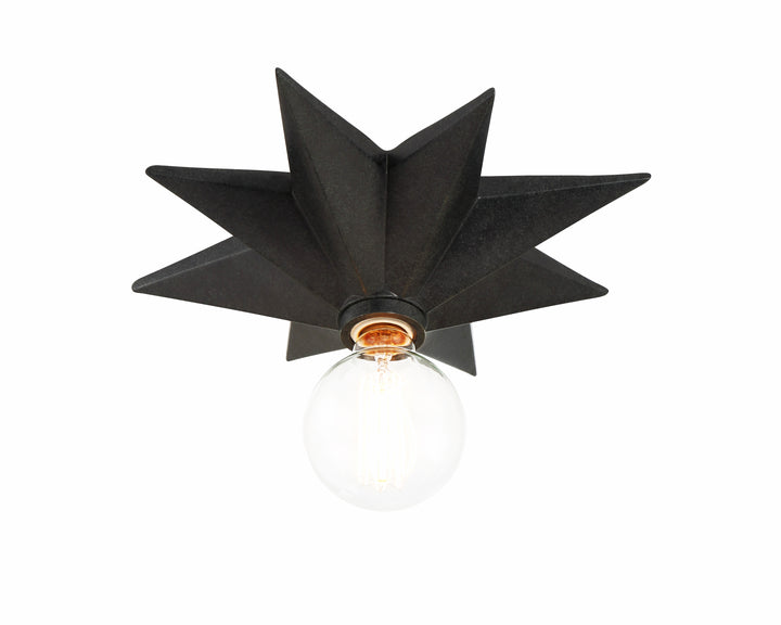 Crystorama Astro 1 Light Black Flush Mount