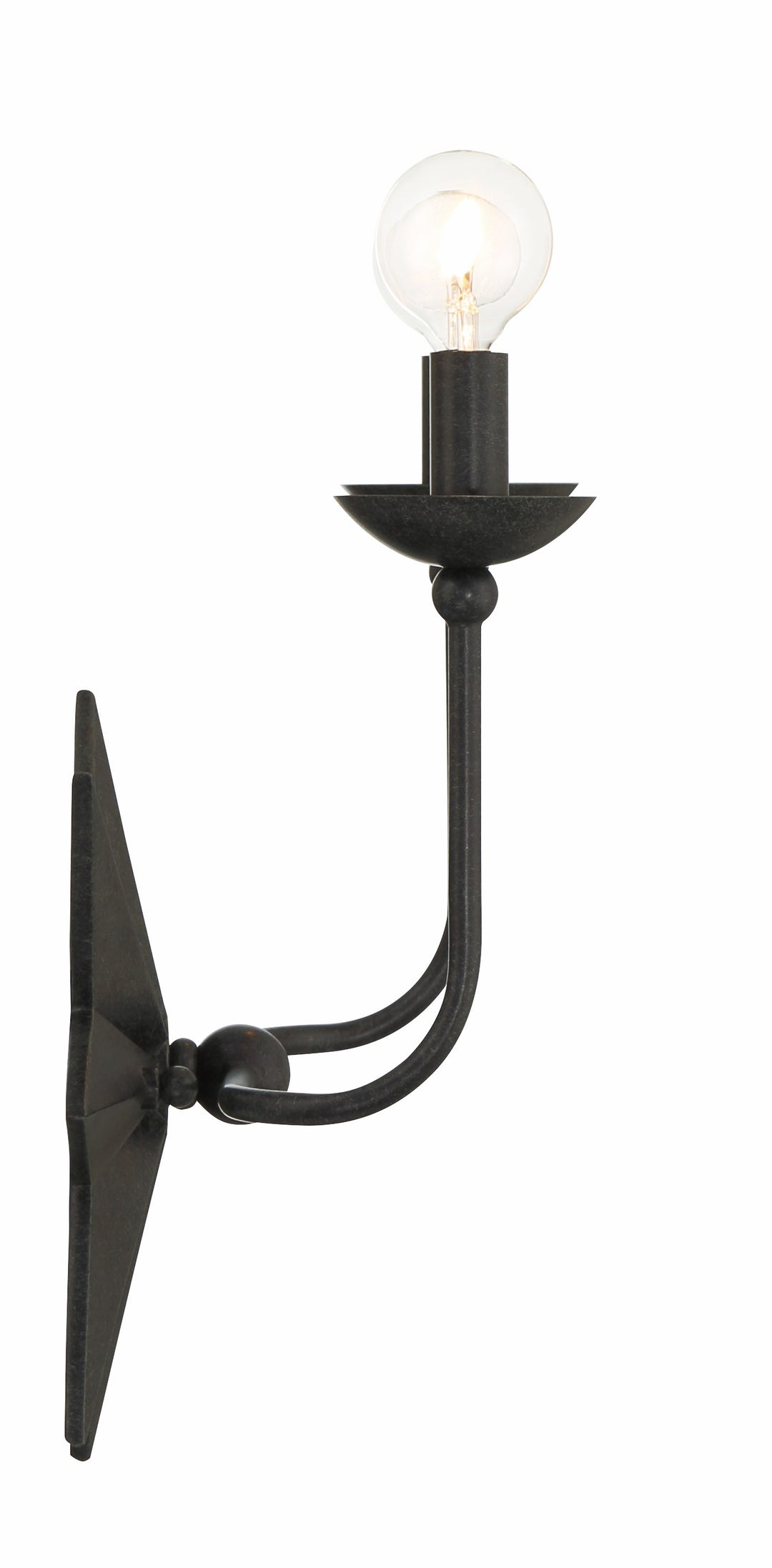 Crystorama Astro 2 Light Black Sconce