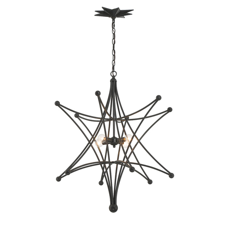 Crystorama Astro 4 Light Black Chandelier