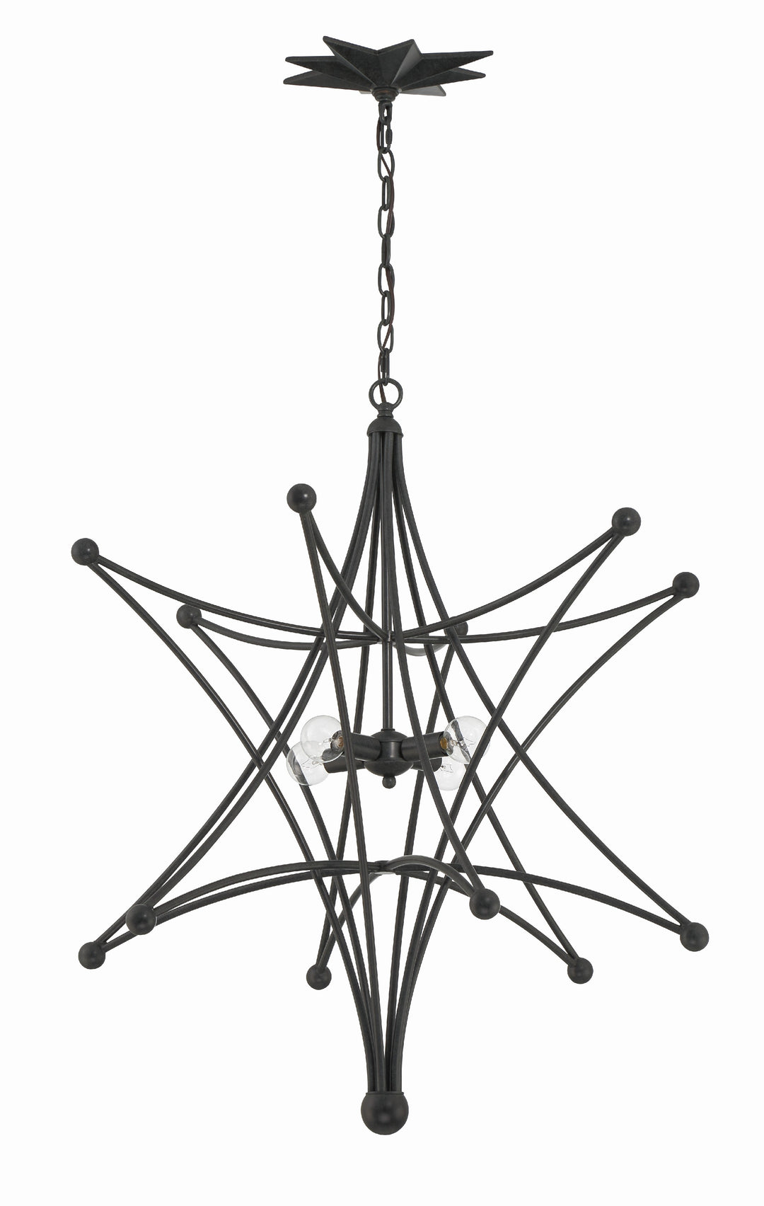 Crystorama Astro 4 Light Black Chandelier