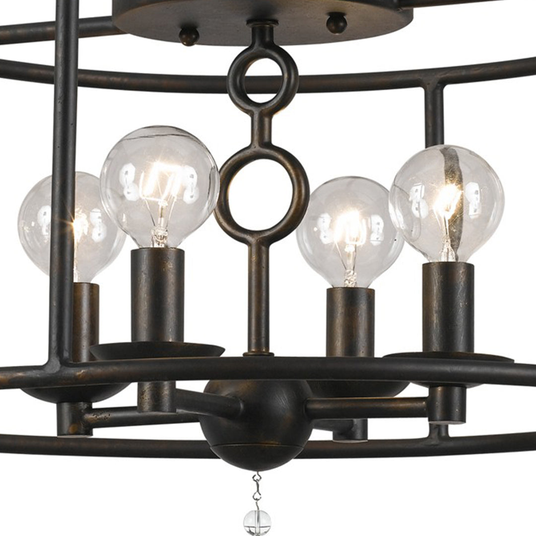 Crystorama Cameron 4 Light English Bronze Semi Flush Mount