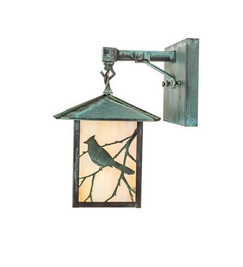 7" Wide Seneca Song Bird Straight Arm Wall Sconce