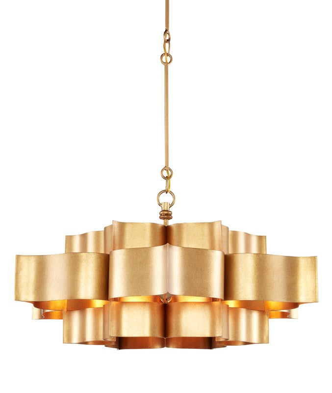 Grand Lotus Gold Large Chandelier