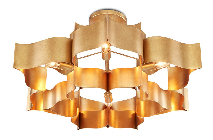 Grand Lotus Gold Large Chandelier