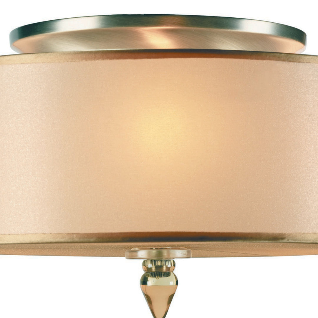 Crystorama Luxo 3 Light Drum Shade Antique Brass Flush Mount