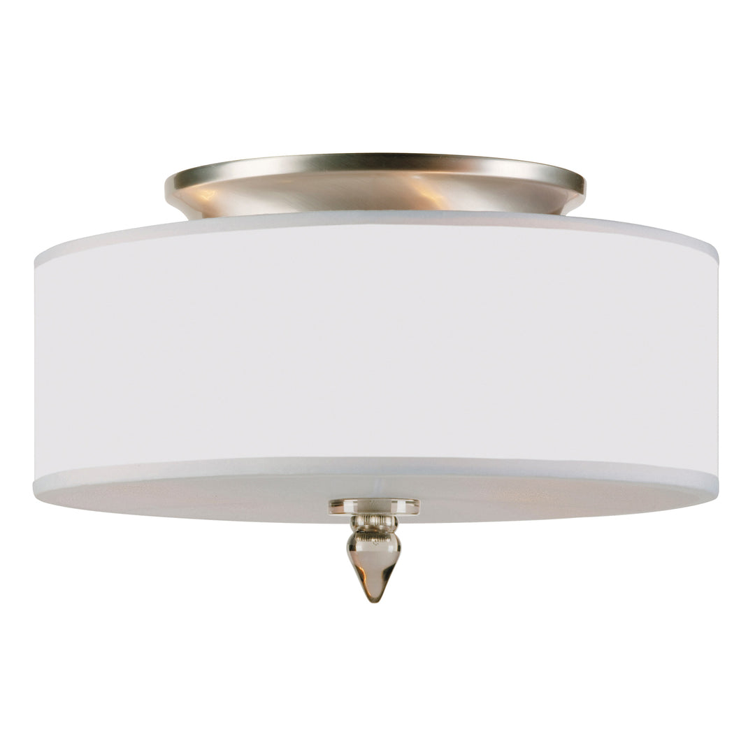 Crystorama Luxo 3 Light Drum Shade Antique Brass Flush Mount