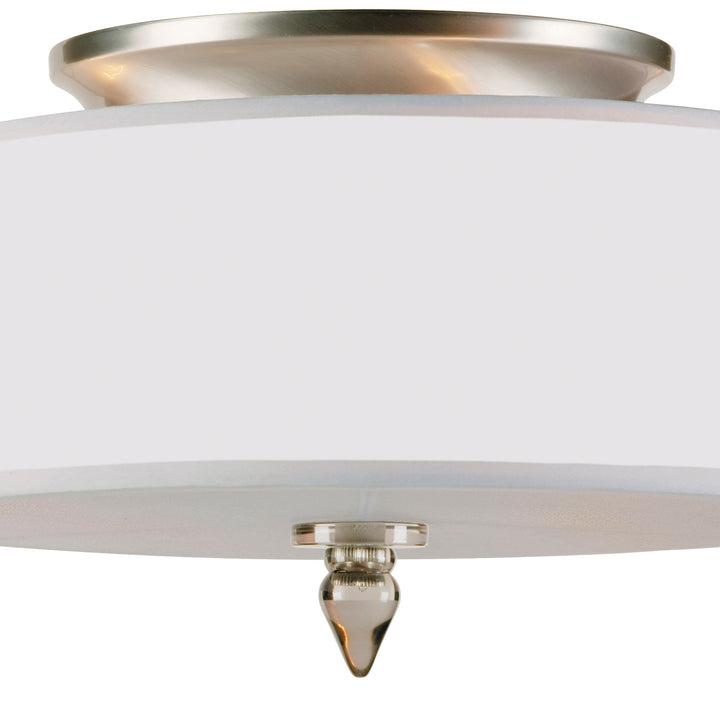 Crystorama Luxo 3 Light Drum Shade Antique Brass Flush Mount