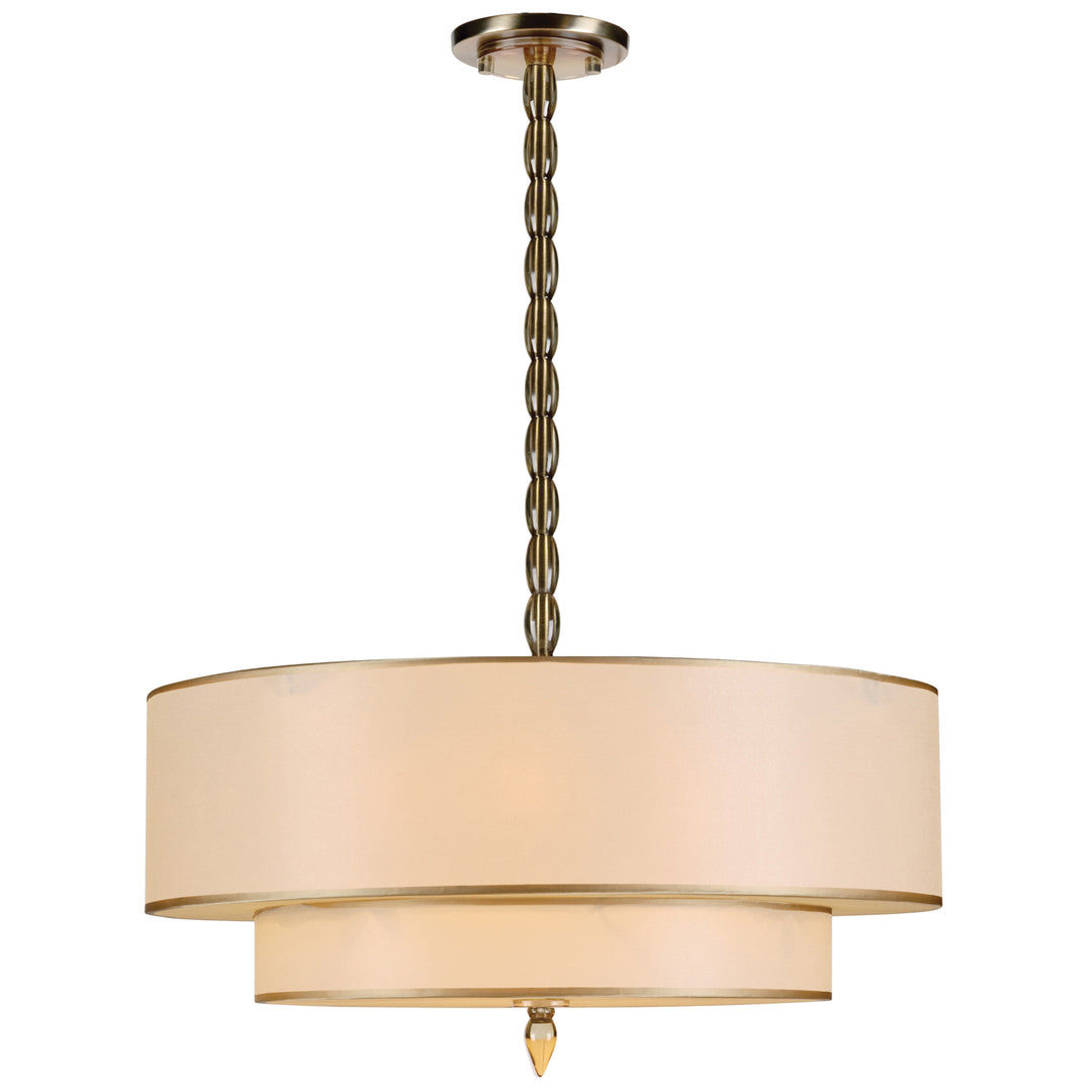 Luxo 5 Light Antique Brass Semi Flush Mount