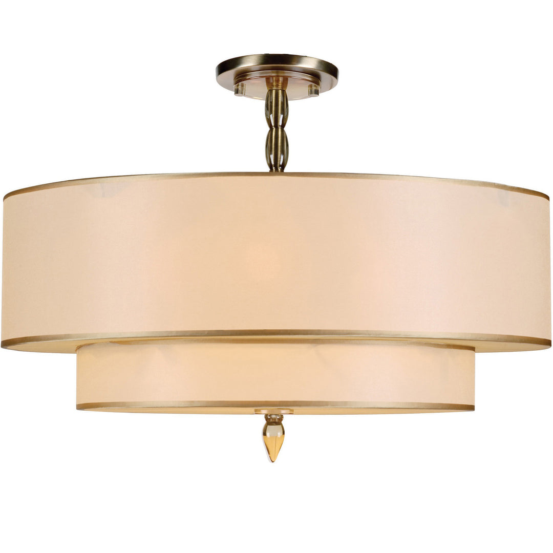 Crystorama Luxo 5 Light Antique Brass Semi Flush Mount