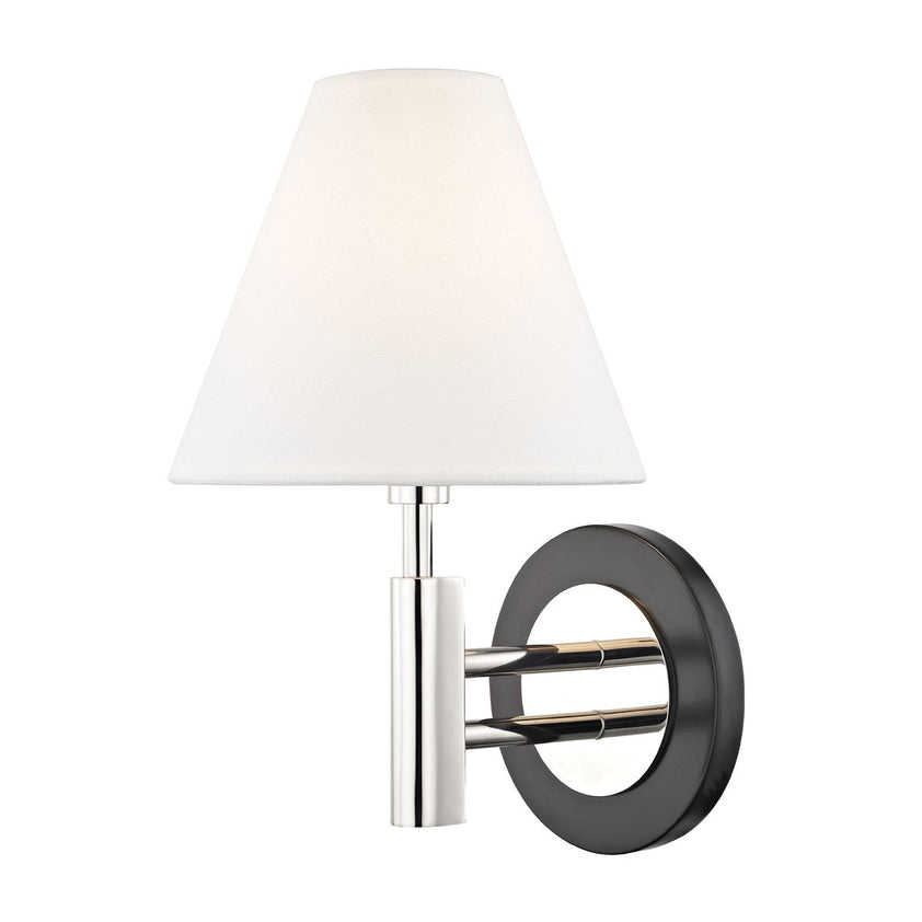 Robbie Wall Sconce - Polished Nickel/Dusk Black