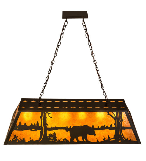 48" Long Black Bear Oblong Pendant