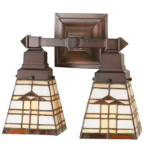 12" Wide Arrowhead Mission 2 Light Wall Sconce