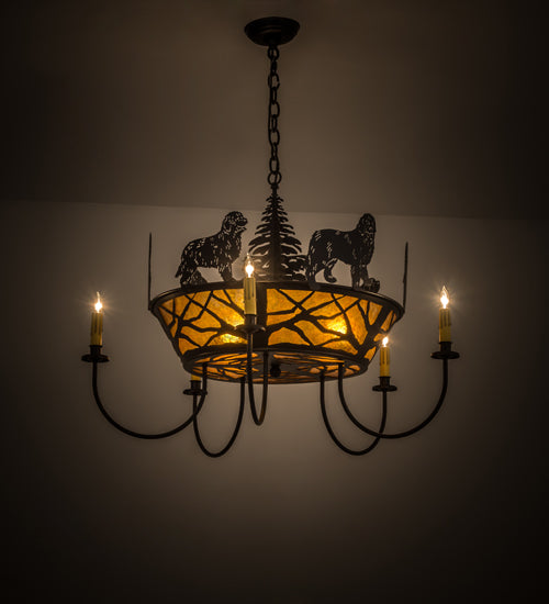 32" Wide Big Dogs 5 Light Chandelier