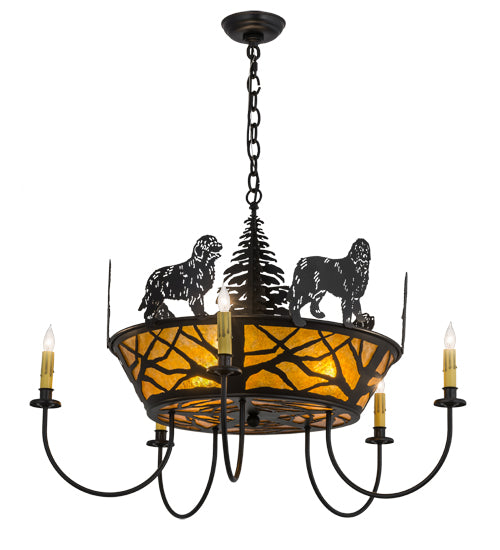 32" Wide Big Dogs 5 Light Chandelier