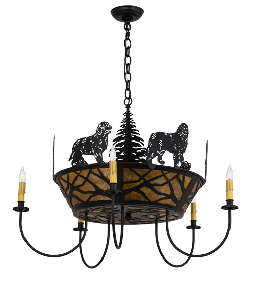 32" Wide Big Dogs 5 Light Chandelier