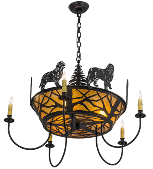 32" Wide Big Dogs 5 Light Chandelier