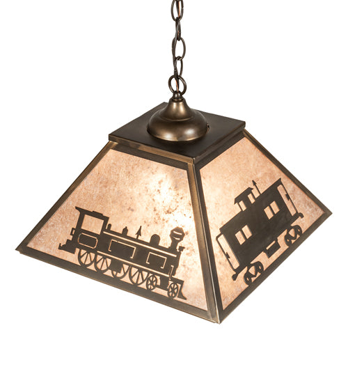 16" Square Train Pendant