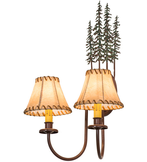 14.5"W Tall Pines 2 Lt Wall Sconce