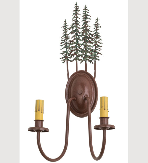 14.5"W Tall Pines 2 Lt Wall Sconce