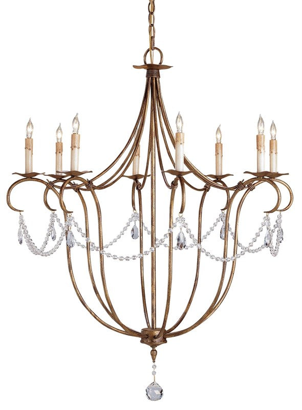 Crystal Lights Gold Large Chandelier