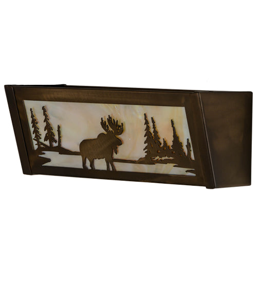 16"W Moose At Lake Vanity Light