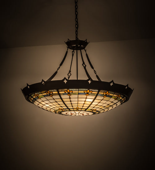 40" Wide Fleur-De-Lite Inverted Pendant