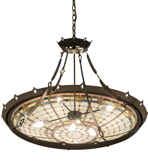 40" Wide Fleur-De-Lite Inverted Pendant