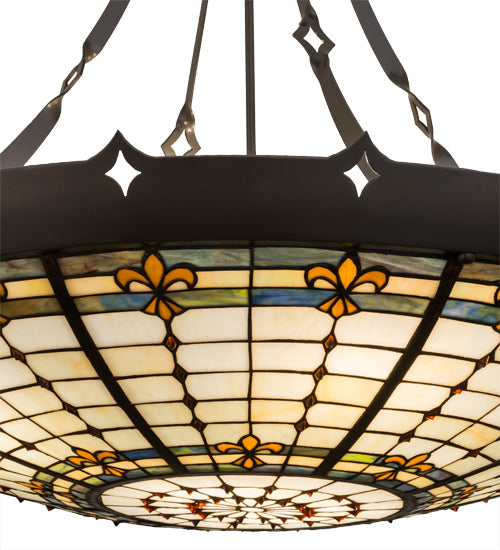 40" Wide Fleur-De-Lite Inverted Pendant