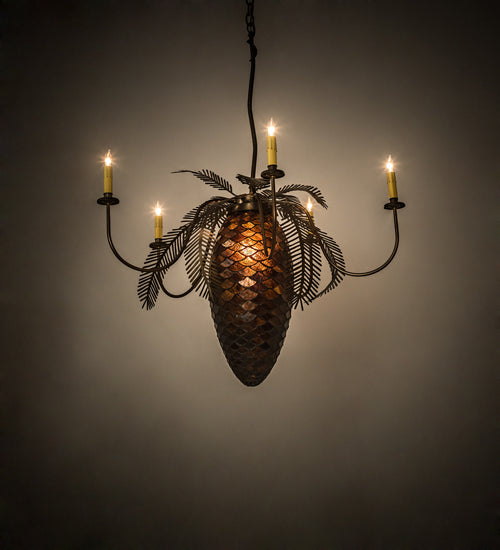 36" Wide Pinecone 5 Light Chandelier