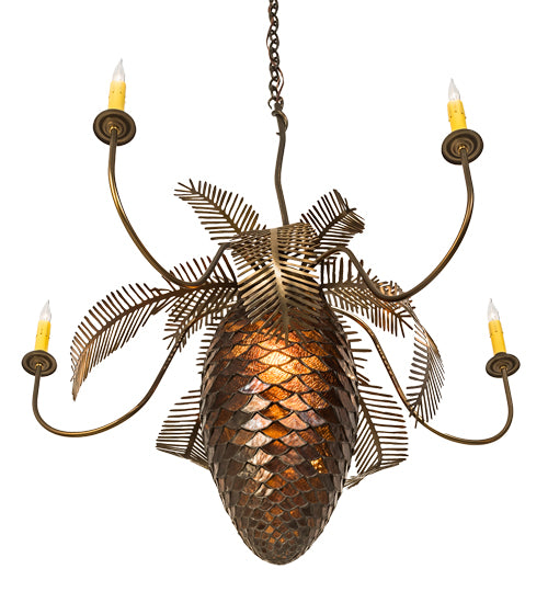 36" Wide Pinecone 5 Light Chandelier