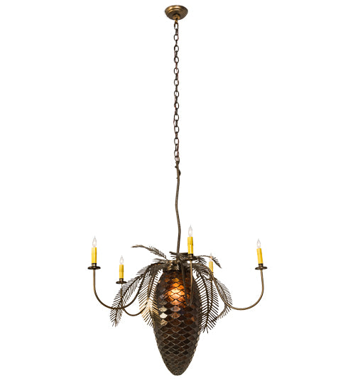 36" Wide Pinecone 5 Light Chandelier