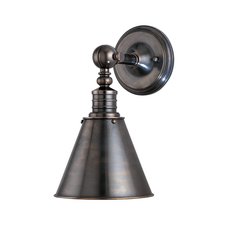 Darien Wall Sconce Metal Shade, 8" - Distressed Bronze