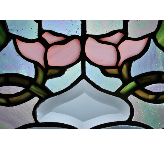 20"W X 20"H Tulip Bevel Medallion Stained Glass Window