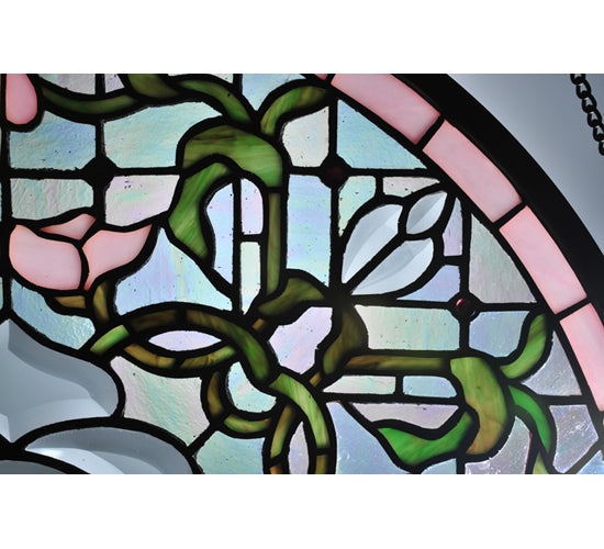 20"W X 20"H Tulip Bevel Medallion Stained Glass Window