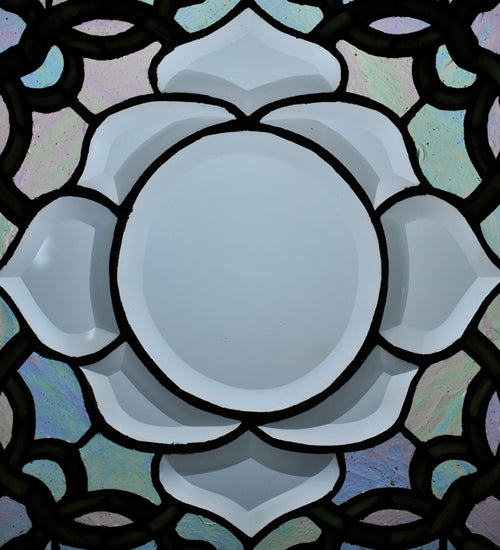 20"W X 20"H Tulip Bevel Medallion Stained Glass Window