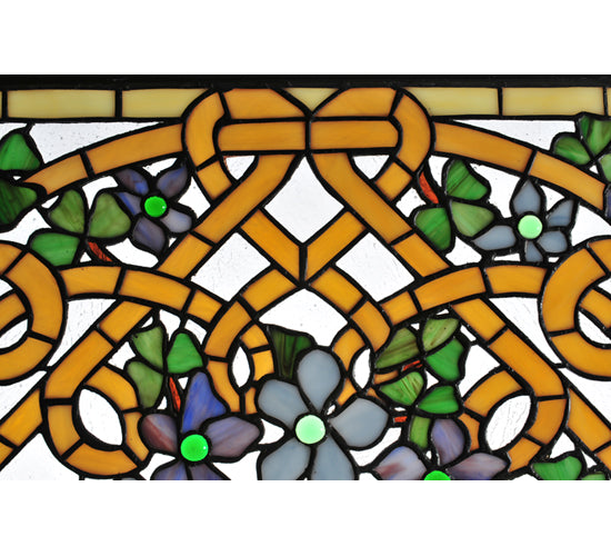 22"W X 22"H Shamrock Garden Stained Glass Window