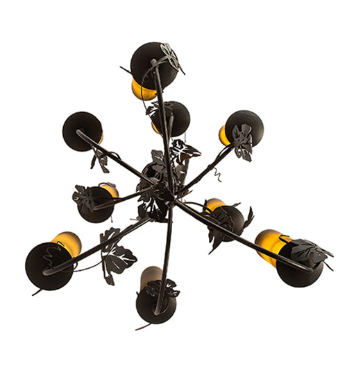 34" Wide Tuscan Vineyard 9 Lt Wine Bottle Chandelier