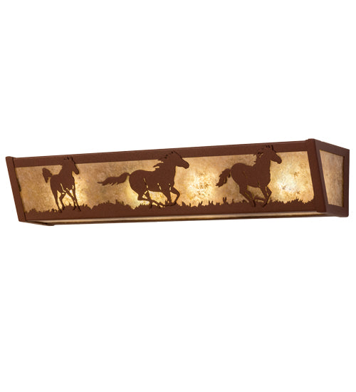 24"W Running Horses Vanity Light