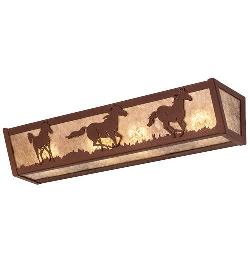 24"W Running Horses Vanity Light